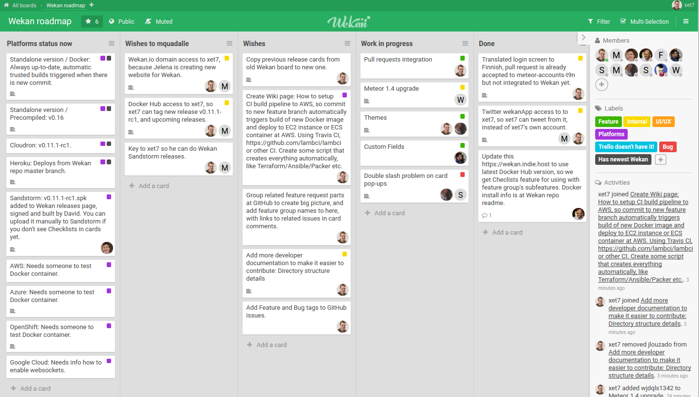 Installer et utiliser Wekan pour les projets collectifs